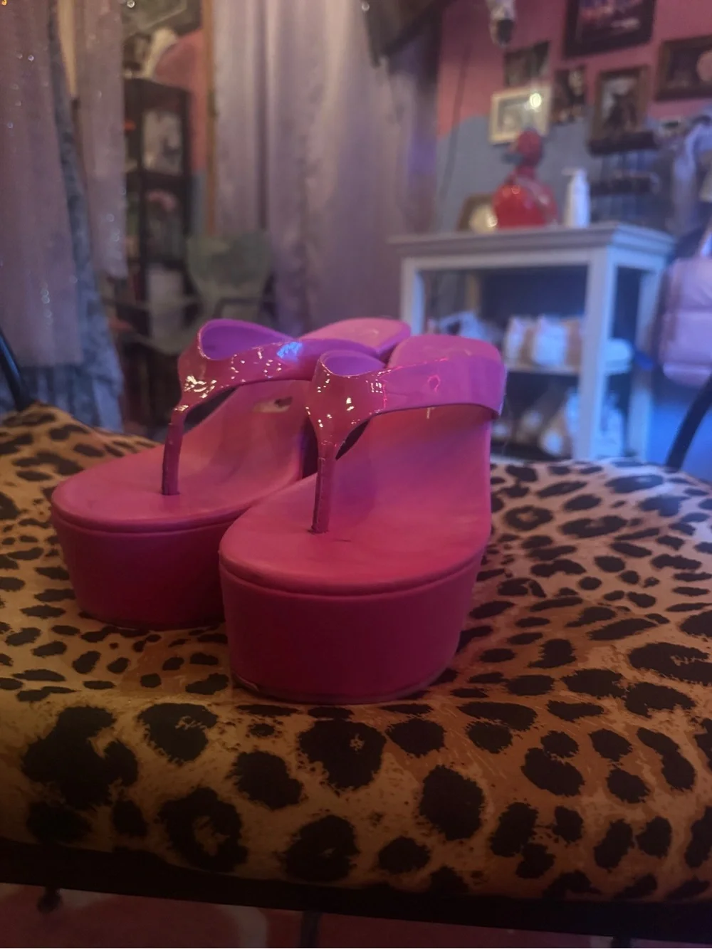 Jessica Simpson Hot Pink Platform Flip Flop Sandals